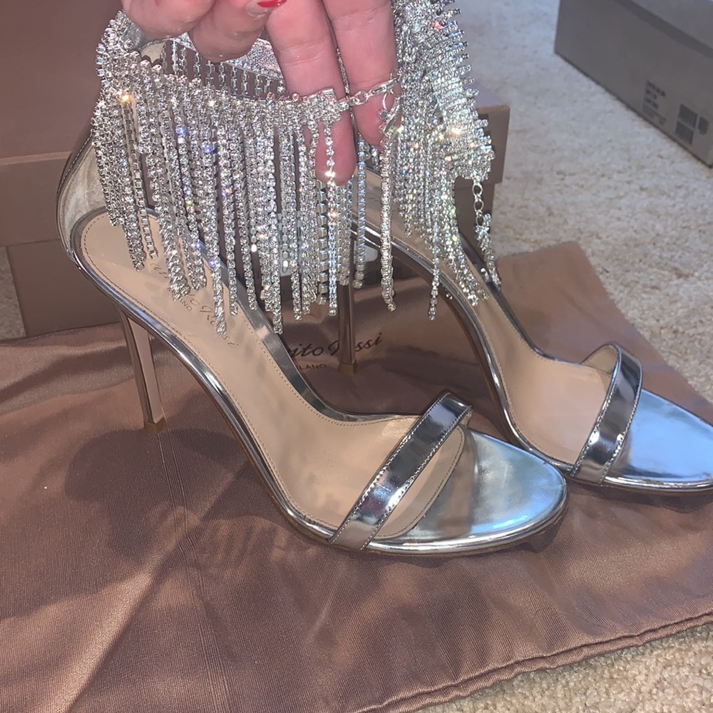 Gianvito Rossi Jasmine Metallic/Crystal Sandals
